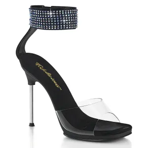 CHIC-42 Fabulicious 4 1/2" Chic Clear/Black Sexy Shoes (High Heels)