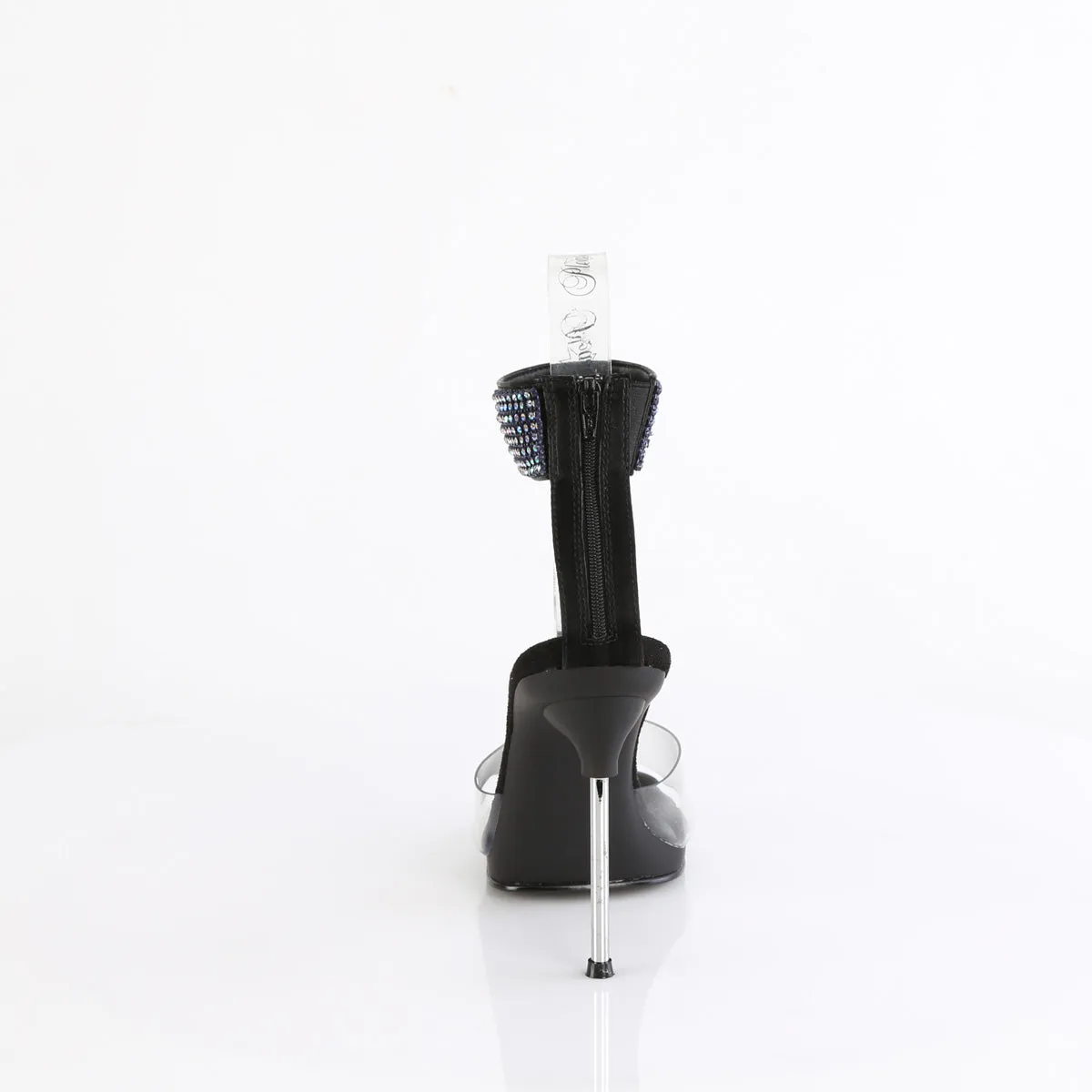 CHIC-42 Fabulicious 4 1/2" Chic Clear/Black Sexy Shoes (High Heels)