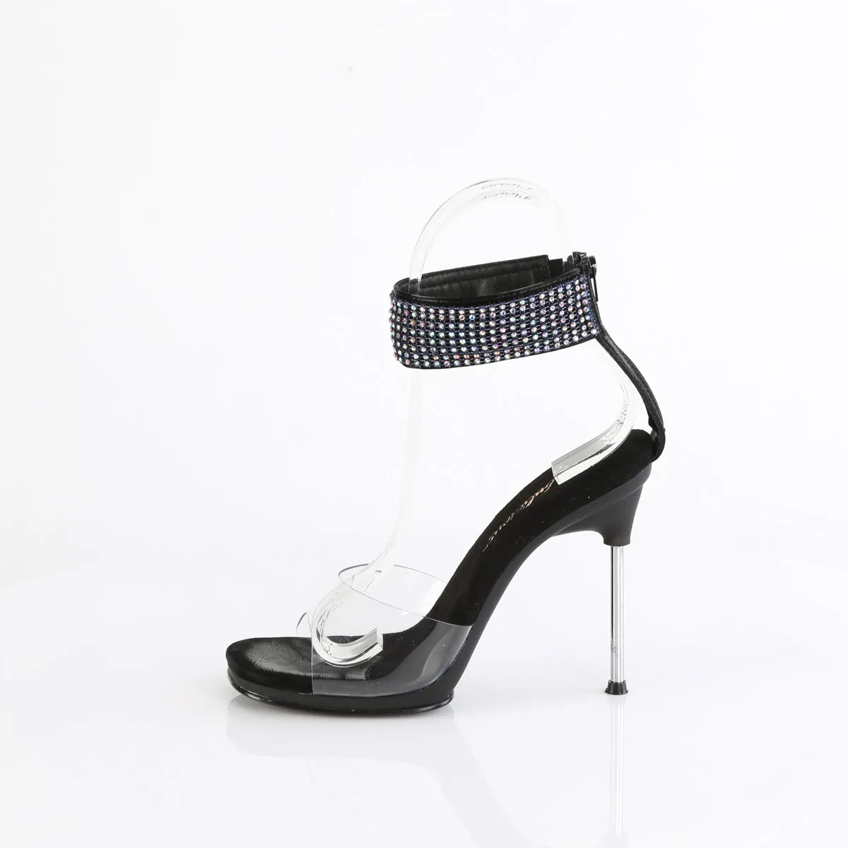 CHIC-42 Fabulicious 4 1/2" Chic Clear/Black Sexy Shoes (High Heels)