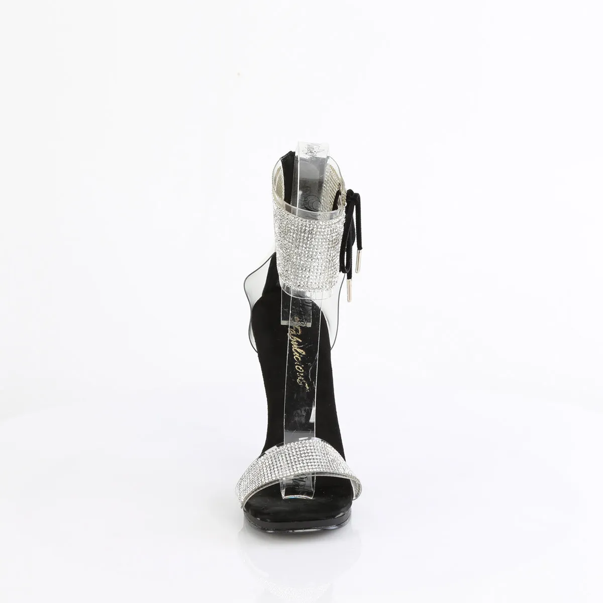 CHIC-47 Fabulicious 4 1/2" Chic Clear/Black Sexy Shoes (High Heels)