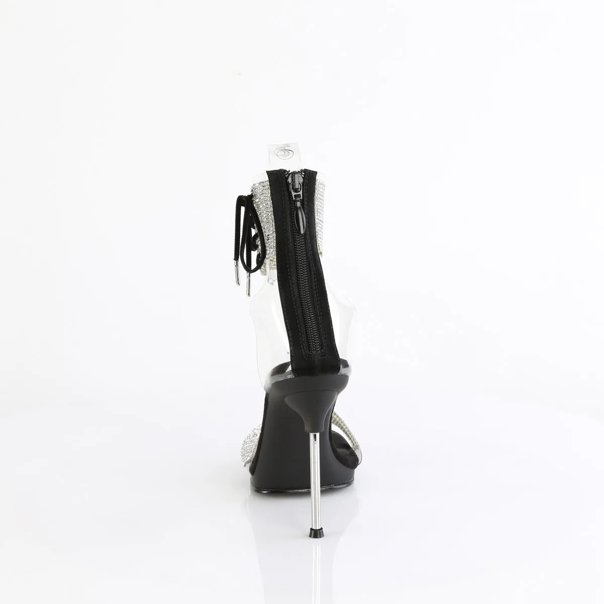 CHIC-47 Fabulicious 4 1/2" Chic Clear/Black Sexy Shoes (High Heels)