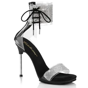 CHIC-47 Fabulicious 4 1/2" Chic Clear/Black Sexy Shoes (High Heels)
