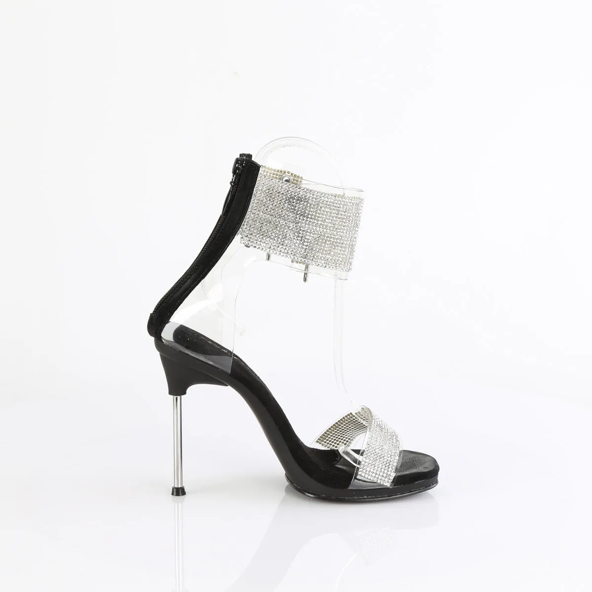 CHIC-47 Fabulicious 4 1/2" Chic Clear/Black Sexy Shoes (High Heels)