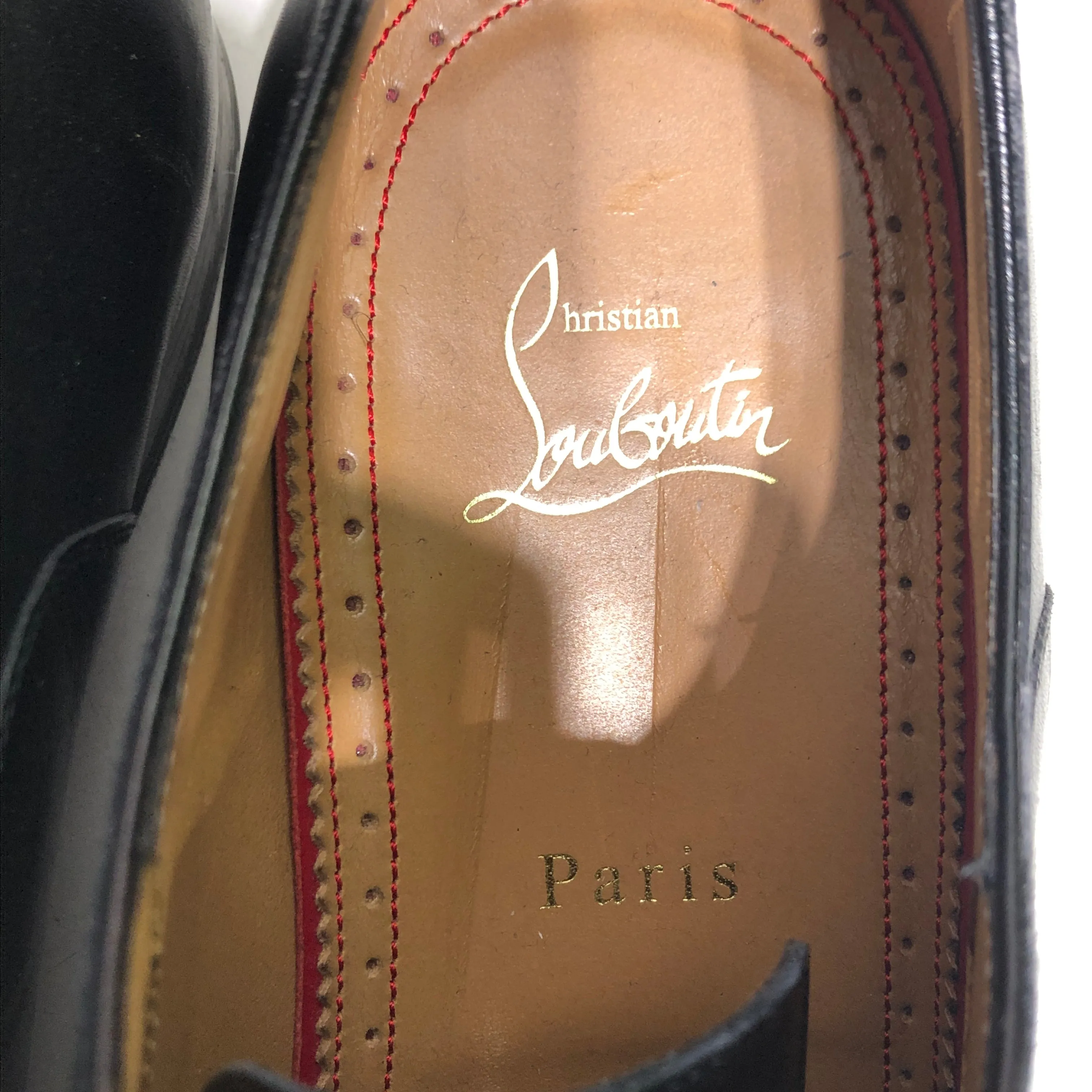 Christian Louboutin/Loafers/EU 41/Leather/BLK/GREGGO LEATHER OXFORD