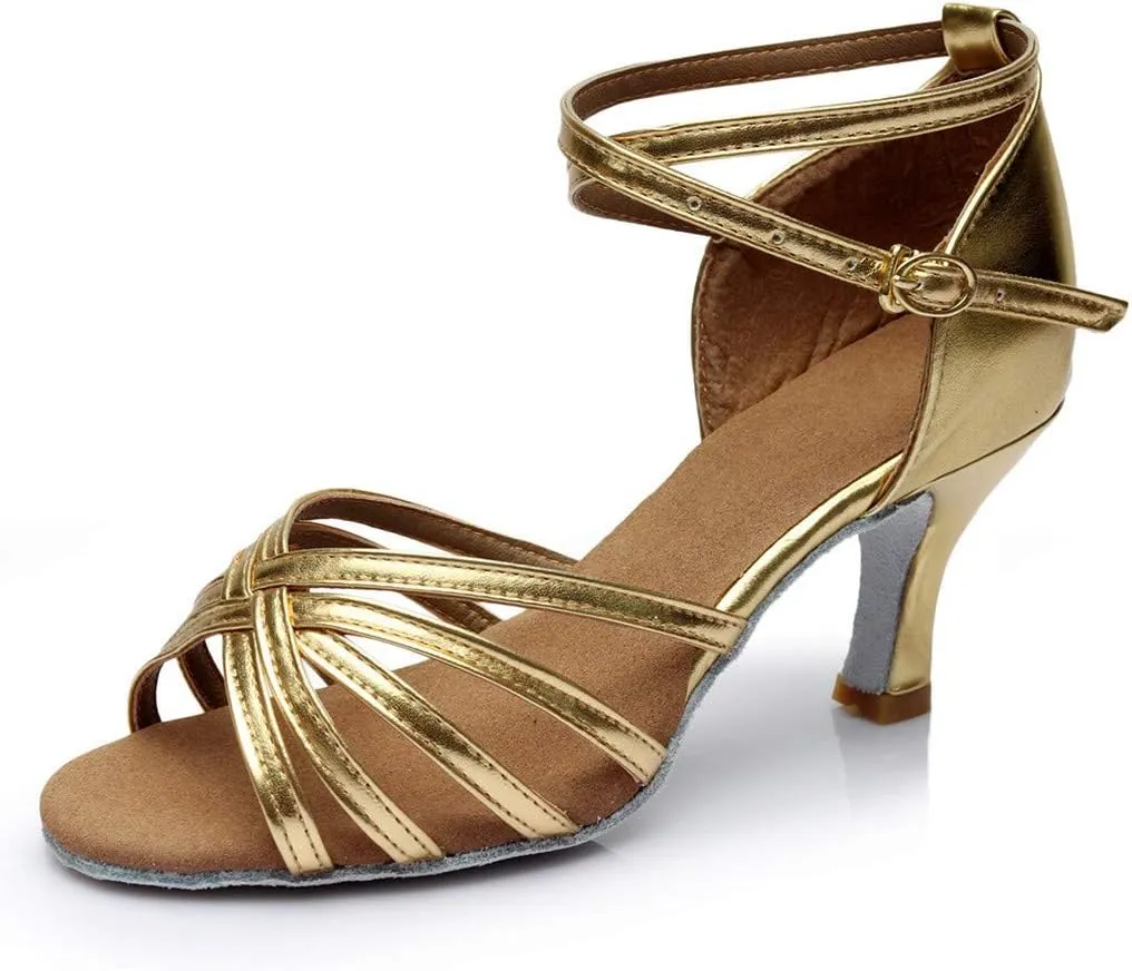Chunky Heel Sandals for Women Open Toe Ankle Strap Strappy Heels Wedding Party Dress Shoes