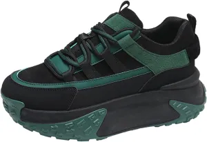Chunky Sneakers for Women Fashion Platform Leather Casual Dad Shoes Comfortable Wedge Walking Sport Sneakers