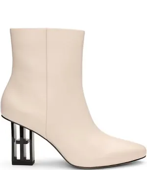 Claremont Icon Heel Side Zip Bootie in Ecru - Liverpool Los Angeles 754164