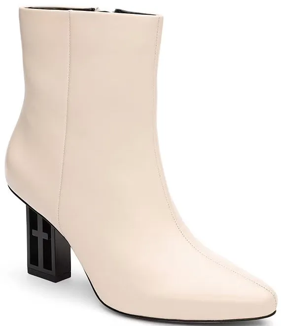 Claremont Icon Heel Side Zip Bootie in Ecru - Liverpool Los Angeles 754164