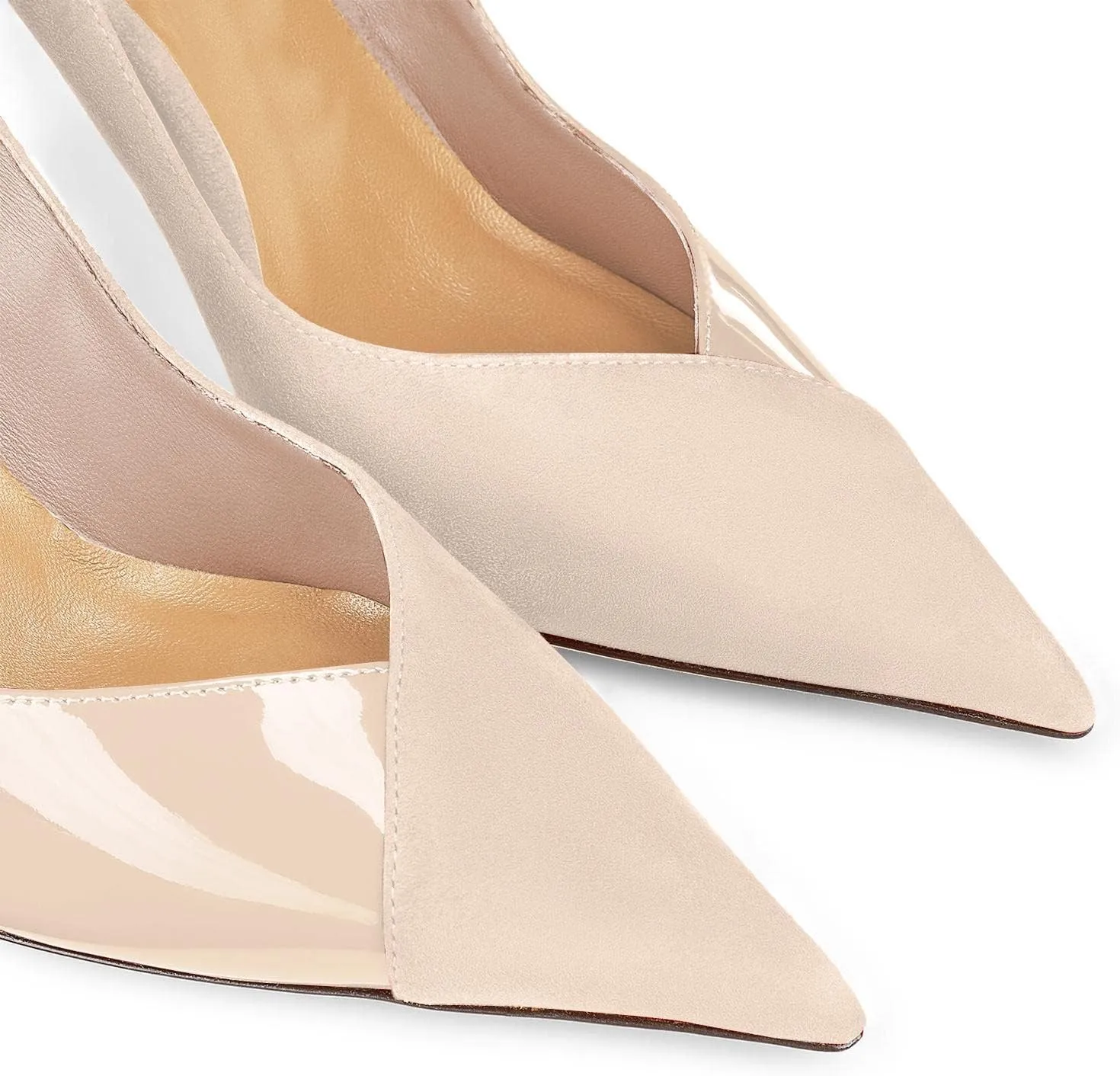 Coutgo Womens Pointed Toe High Heels Pumps Patent Suede Stiletto Heel Slip on Office Party Wedding Dress Shoes
