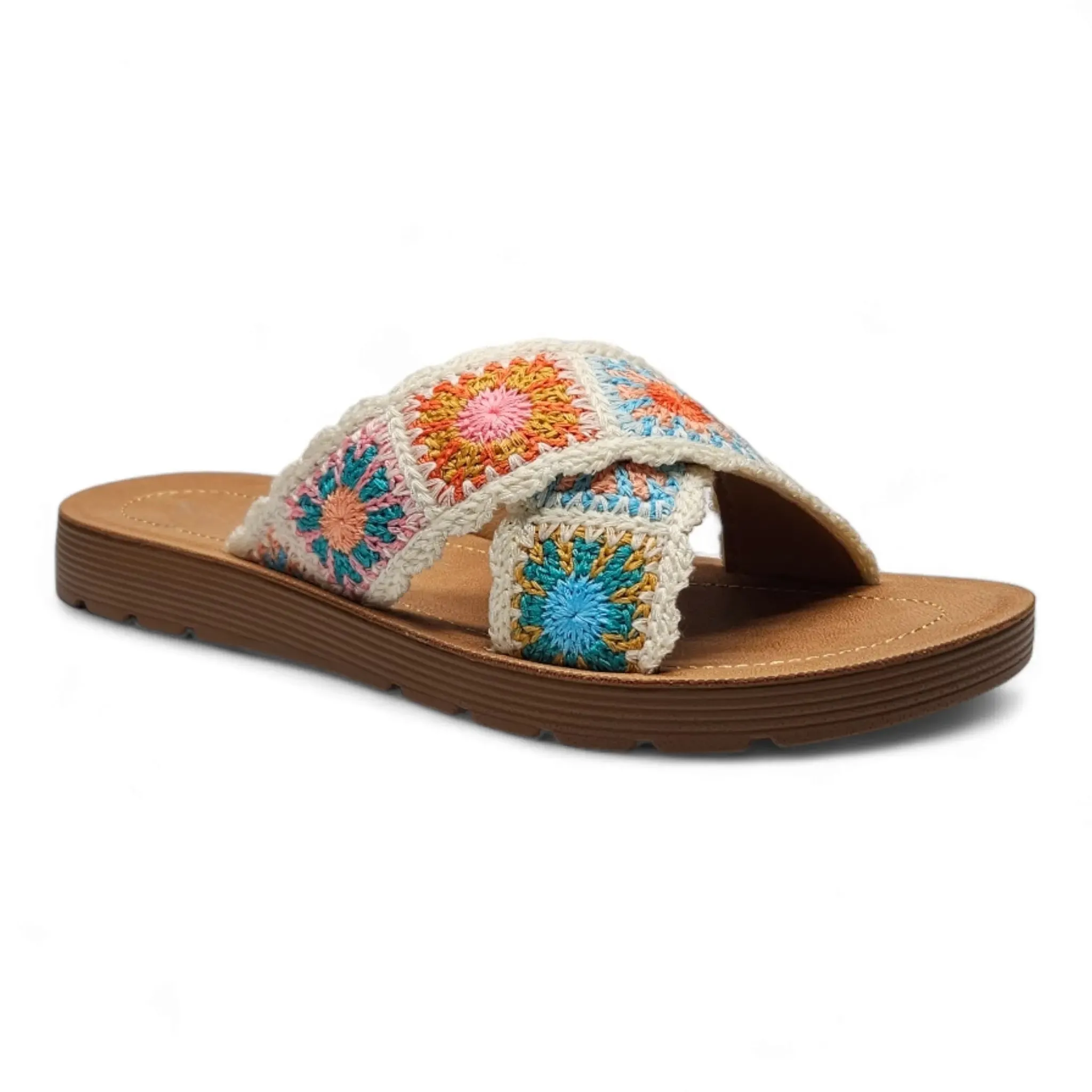 Criss Cross Crochet Slides