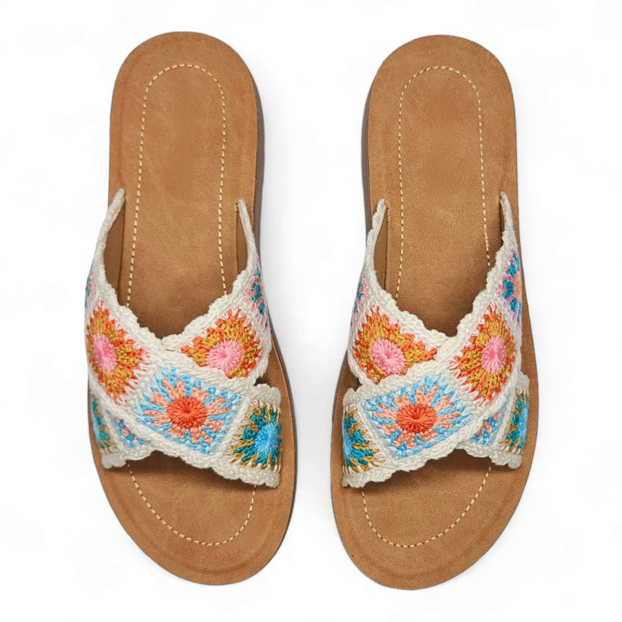 Criss Cross Crochet Slides