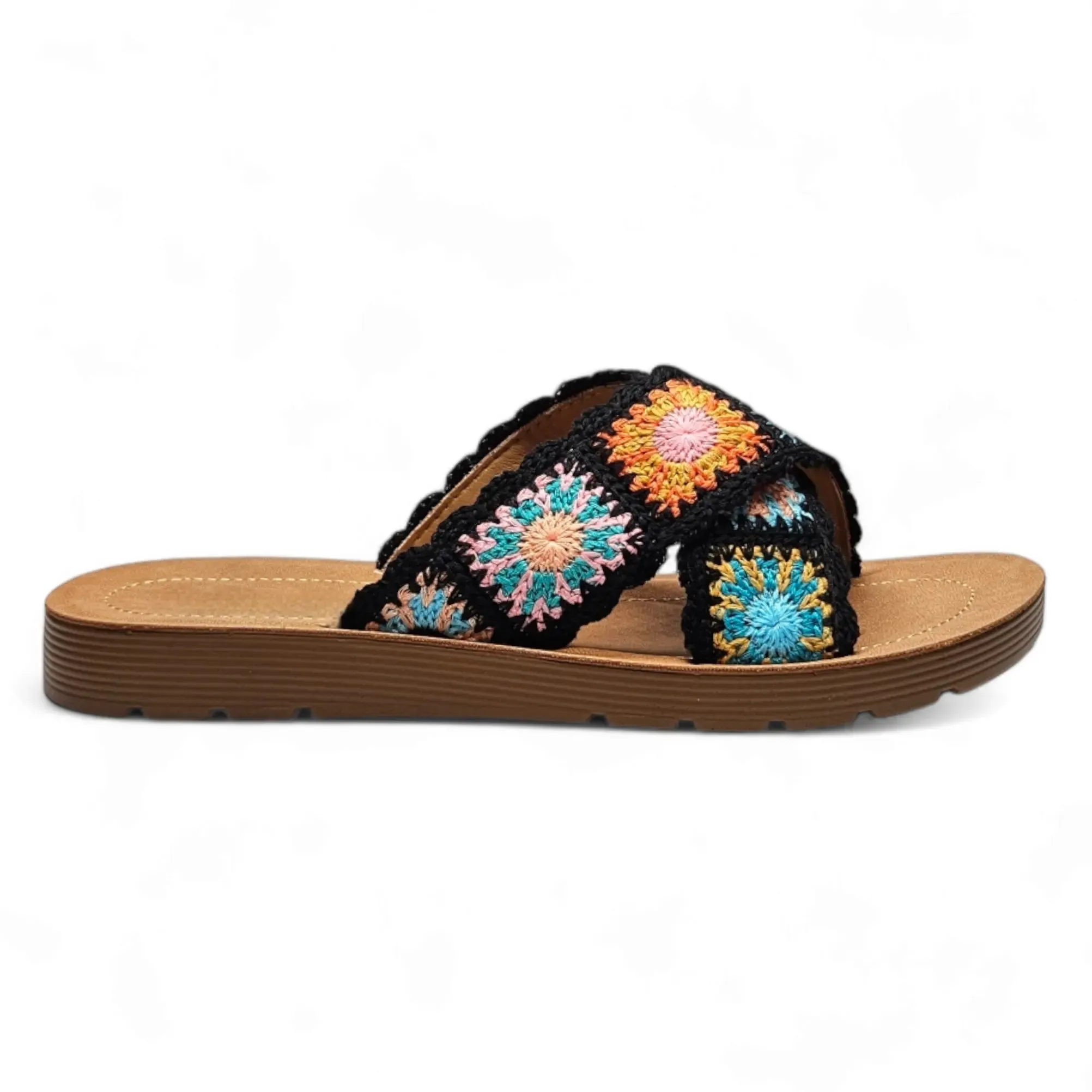 Criss Cross Crochet Slides