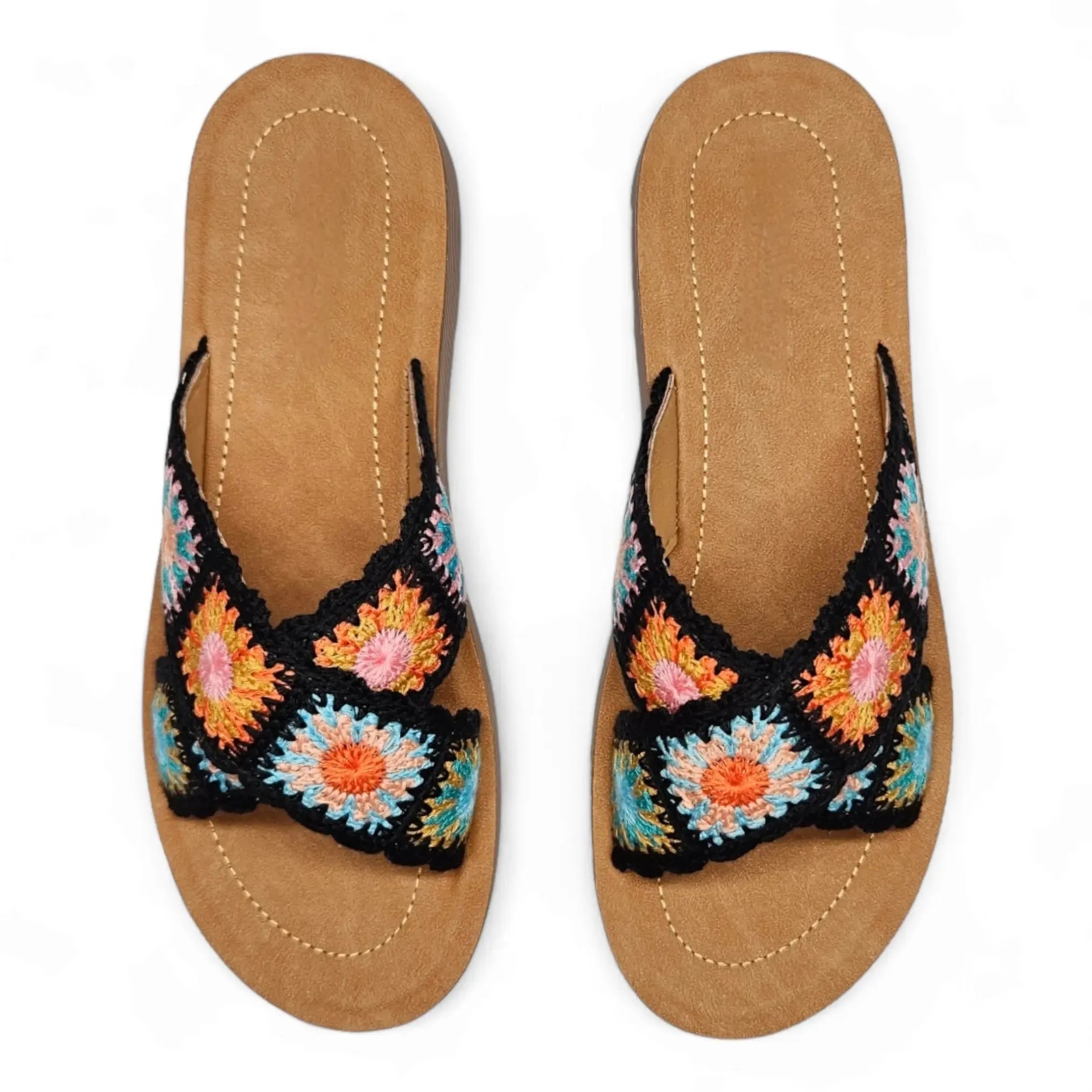 Criss Cross Crochet Slides