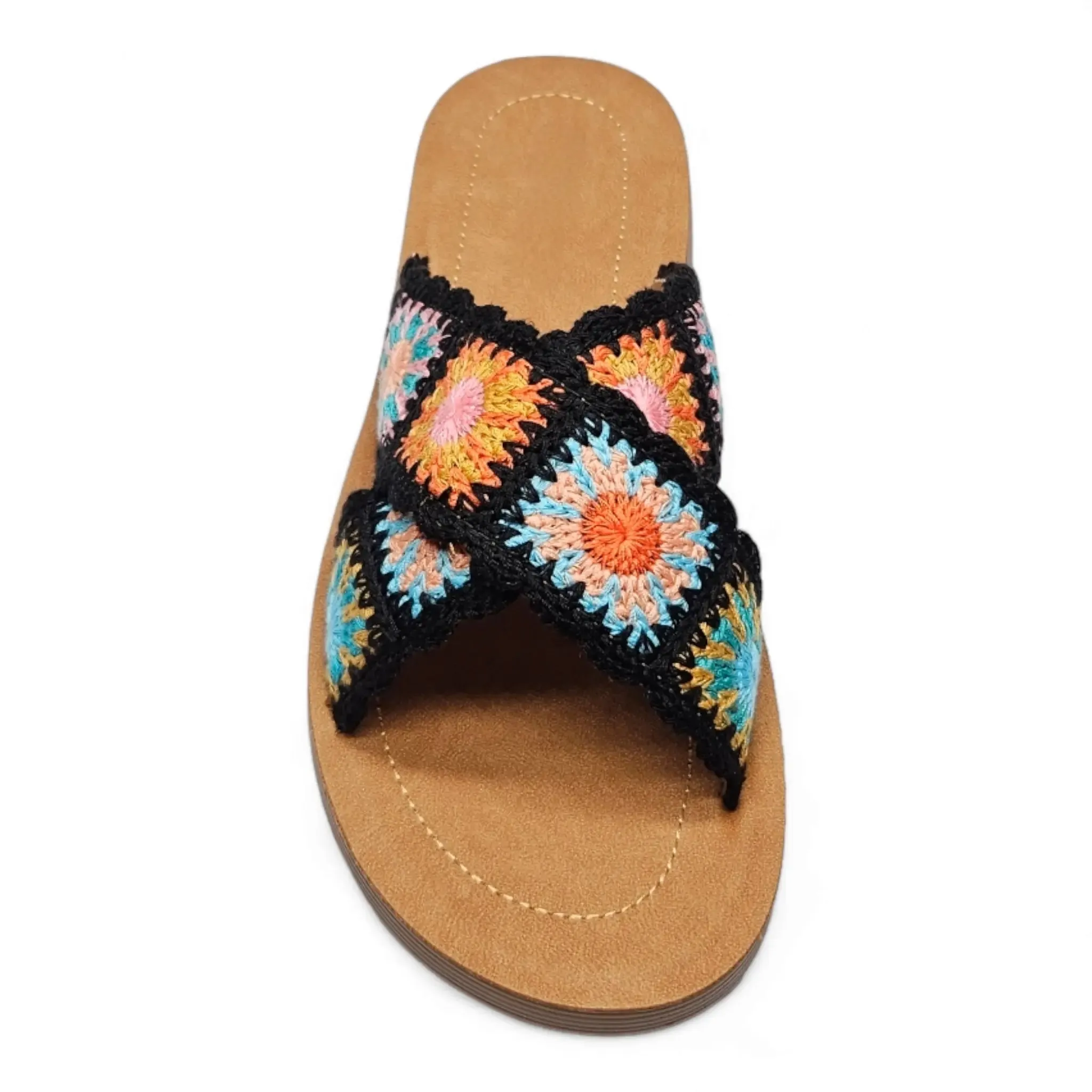 Criss Cross Crochet Slides