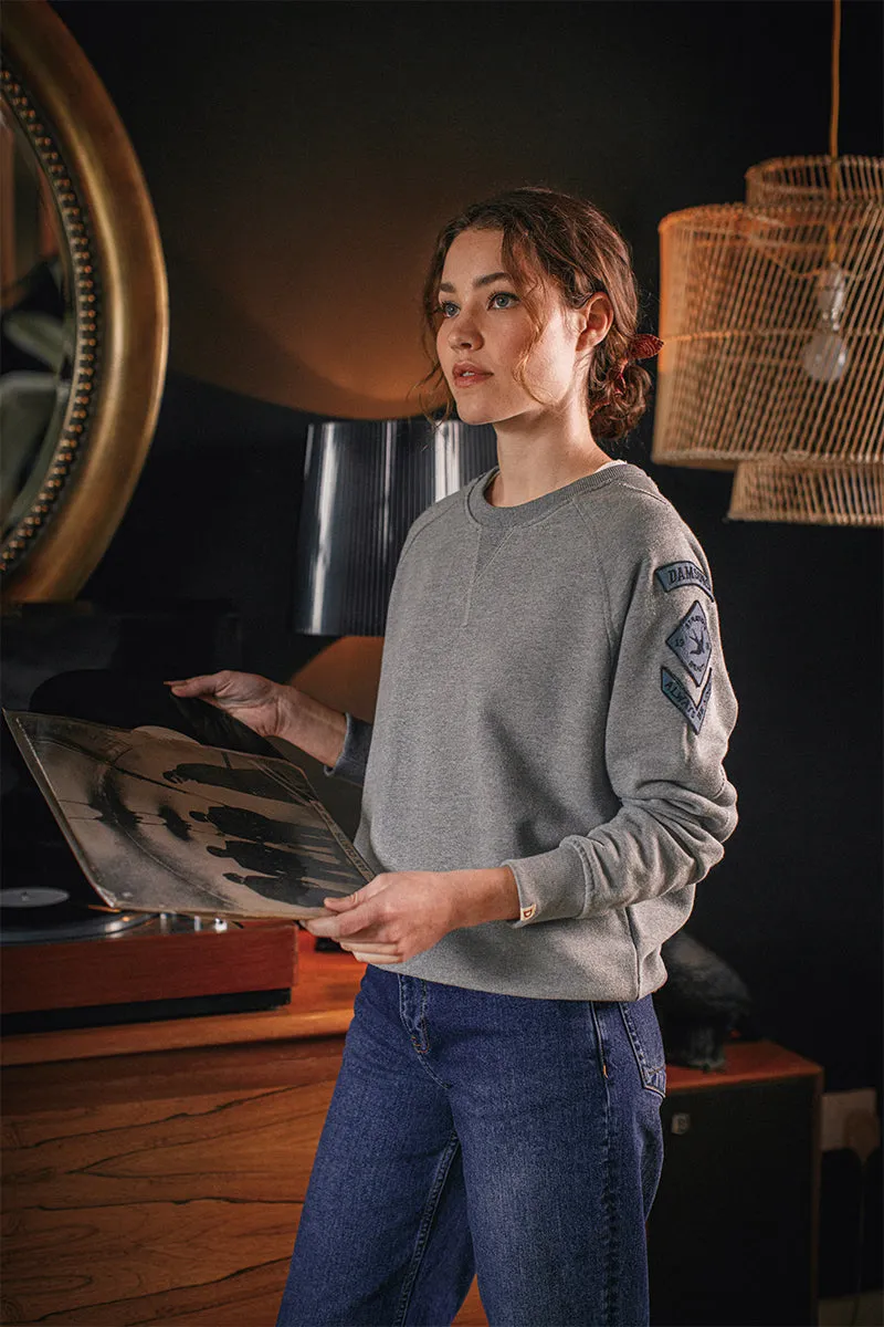 Damsons Resist Sweatshirt Grey Marl