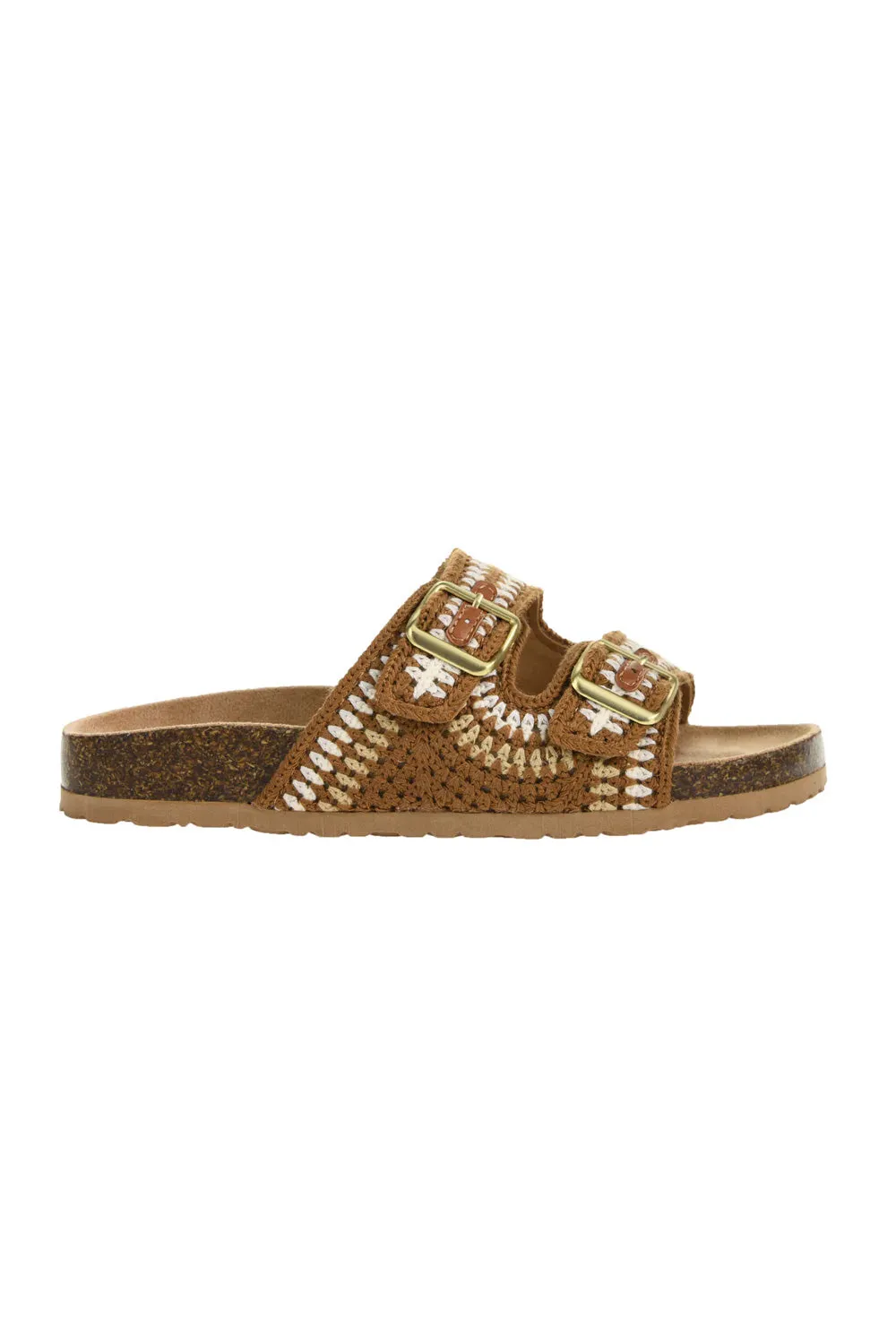 Dirty Laundry Tambour Palm Dream Crochet Sandals for Women in Brown | TZR-028 BROWN