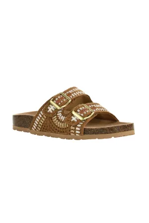 Dirty Laundry Tambour Palm Dream Crochet Sandals for Women in Brown | TZR-028 BROWN
