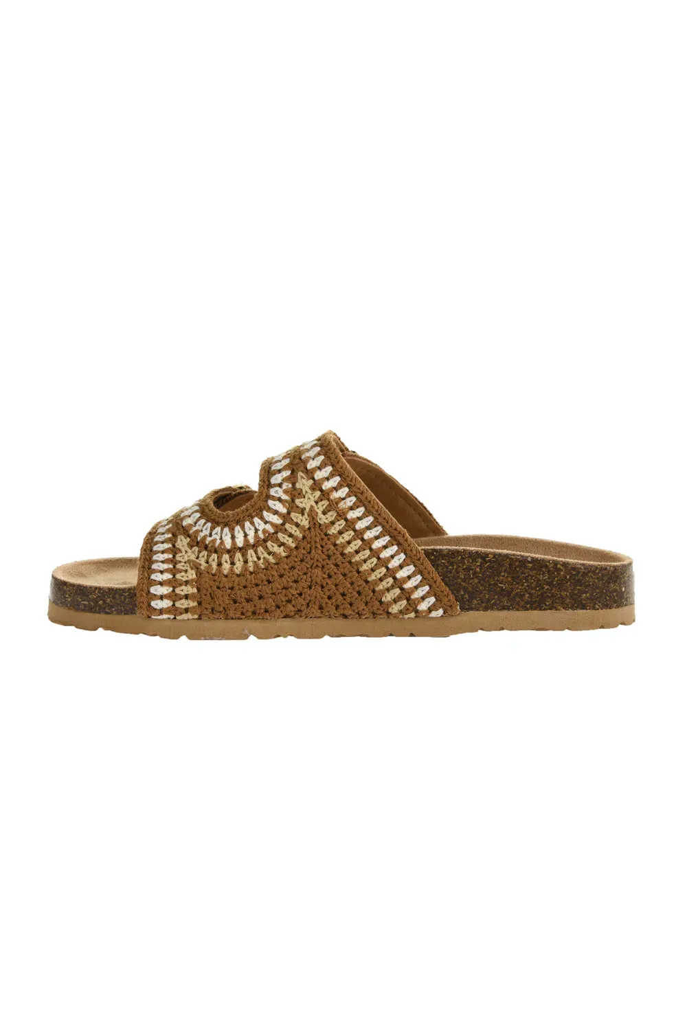 Dirty Laundry Tambour Palm Dream Crochet Sandals for Women in Brown | TZR-028 BROWN