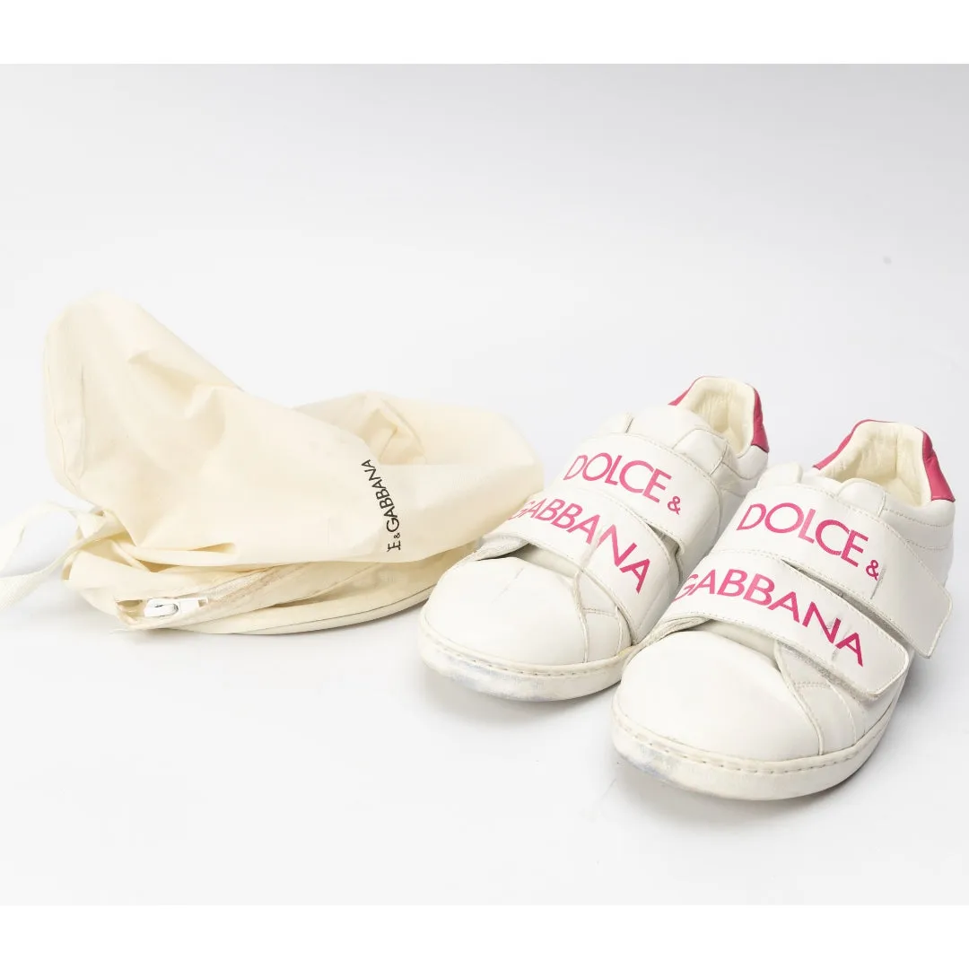 Dolce & Gabbana Leather Logo Velcro Straps Sneakers