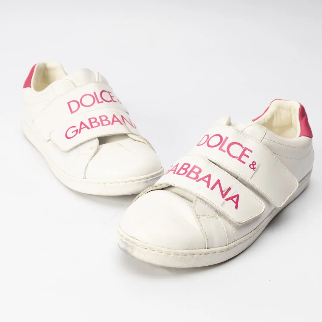 Dolce & Gabbana Leather Logo Velcro Straps Sneakers