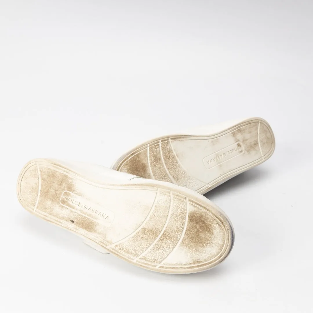 Dolce & Gabbana Leather Logo Velcro Straps Sneakers