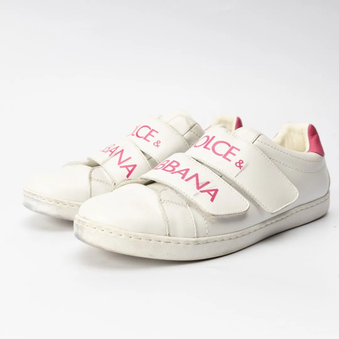 Dolce & Gabbana Leather Logo Velcro Straps Sneakers