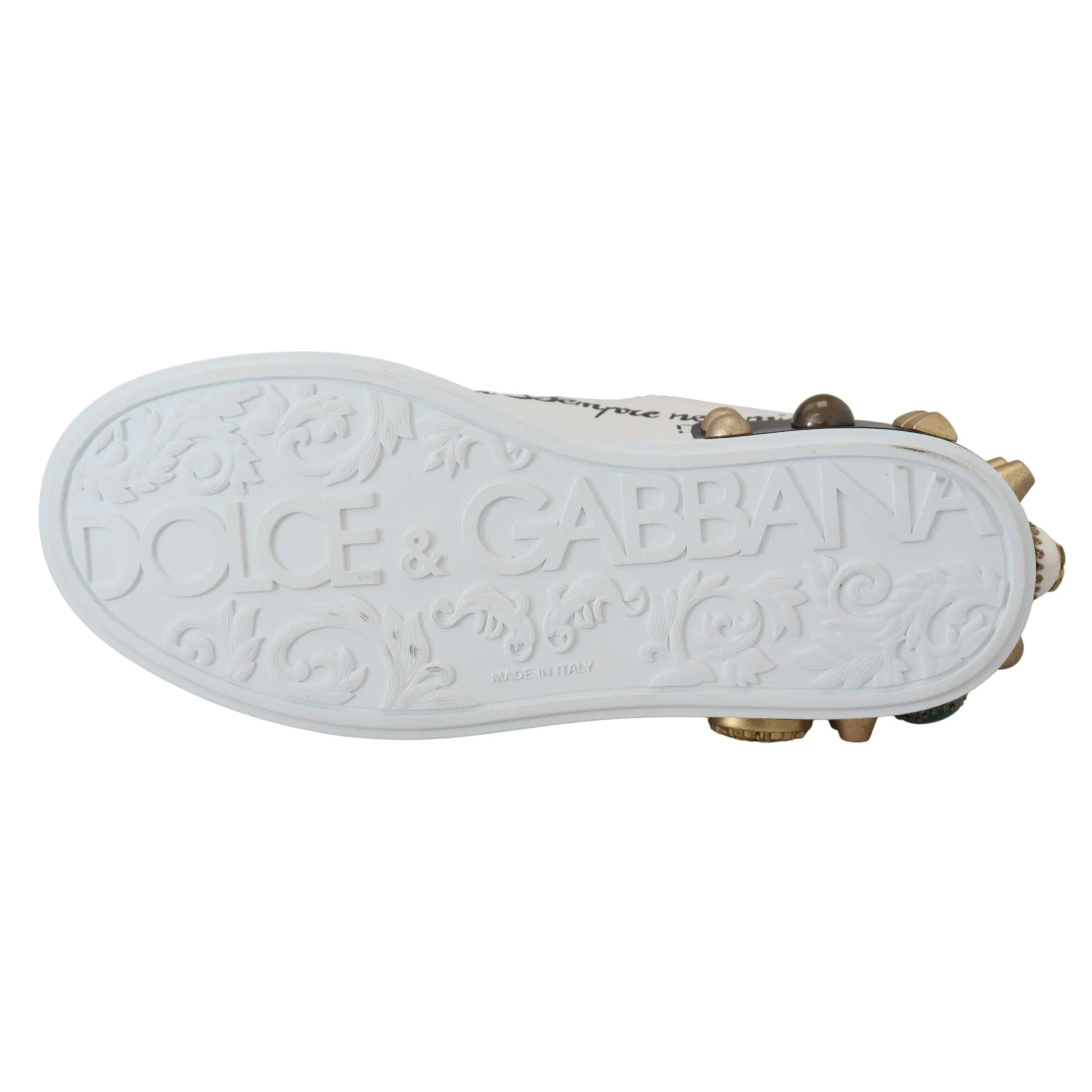 Dolce & Gabbana Queen Crown Chic Leather Sneakers