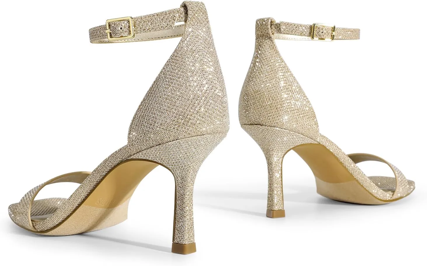 DREAM PAIRS Women's High Stilettos Open Square Toe Ankle Strap Heels Sexy Fashion Comfort Dress Shoes Wedding Bridal Pumps Heeled Sandals