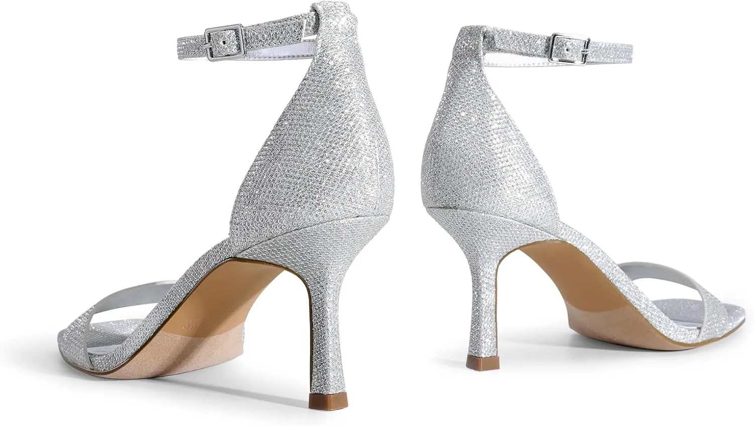 DREAM PAIRS Women's High Stilettos Open Square Toe Ankle Strap Heels Sexy Fashion Comfort Dress Shoes Wedding Bridal Pumps Heeled Sandals