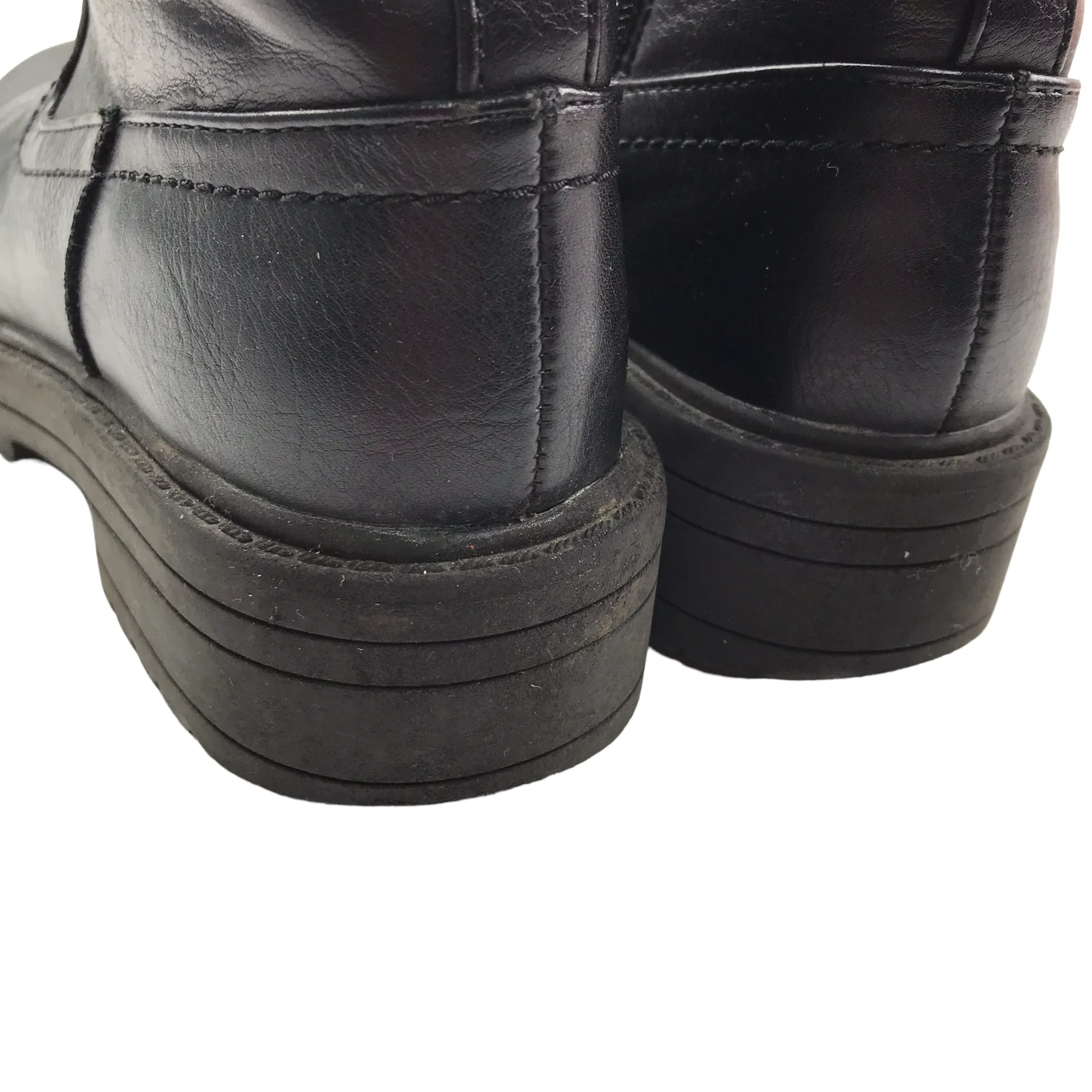 F&F Black Faux Leather Boots Shoe Size 13 junior
