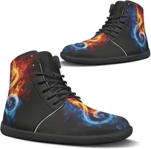 Fancy Music Notes Barefoot Shoes Non Slip Women's Fashion Sneakers Breathable High Top Ankle Platform Shoes