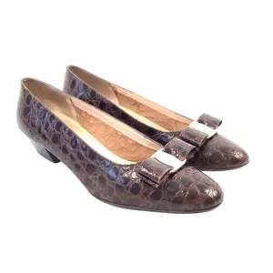 Ferragamo Moc Croc Heels