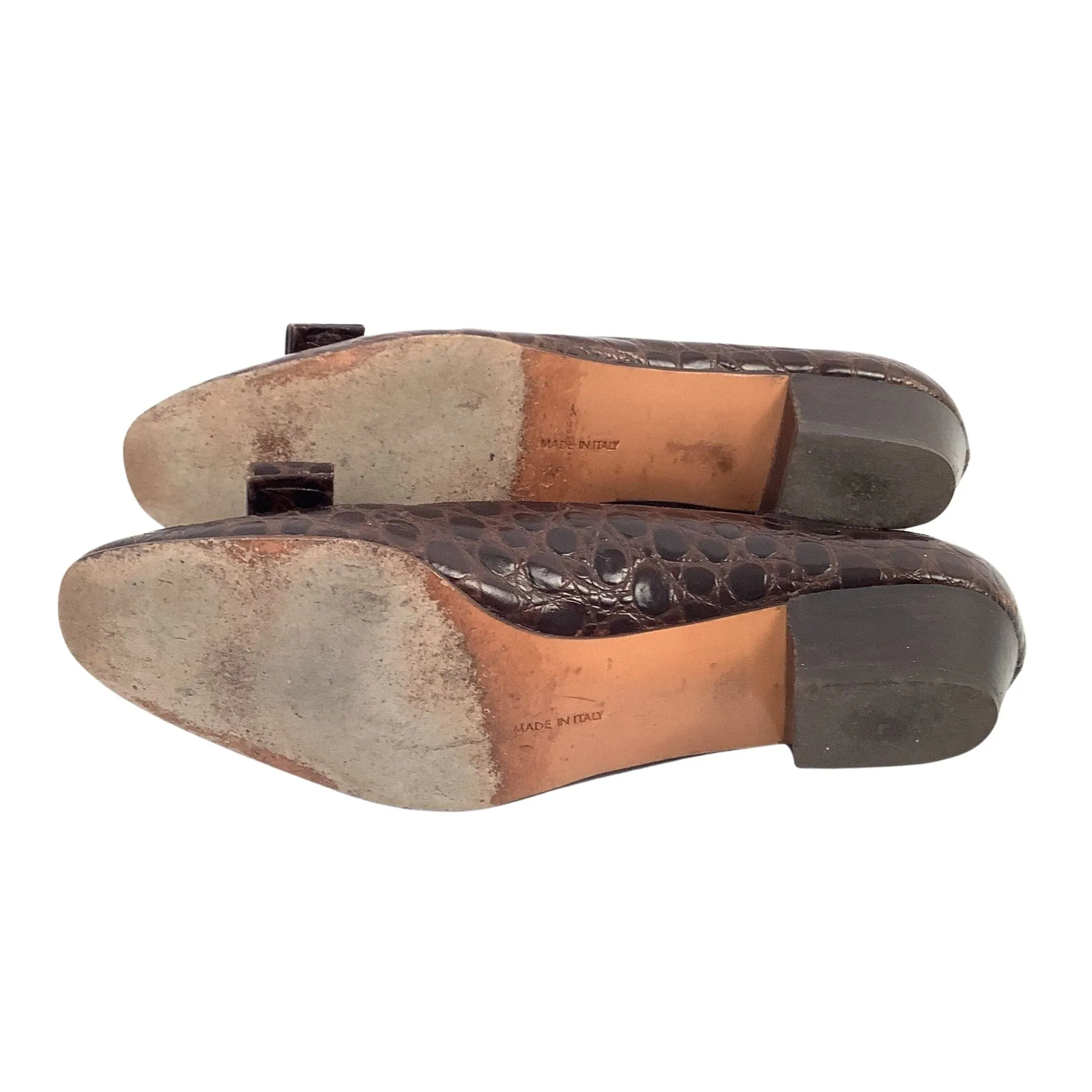 Ferragamo Moc Croc Heels