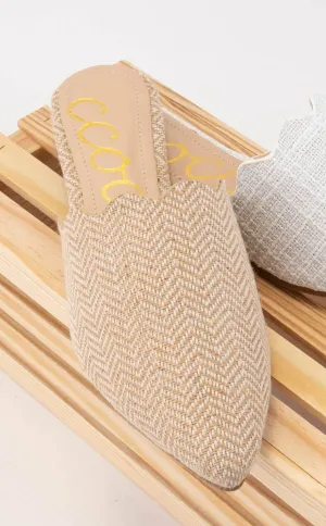 FINAL SALE Dandelion Linen Mule in Taupe