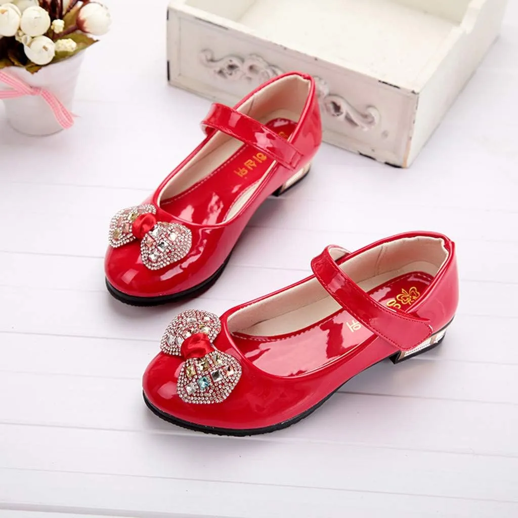 Girls Low Heel Dress Shoes Pumps Mary Jane Shoes for Kids with Ankle Strap Dress Shoes for School Wedding Party