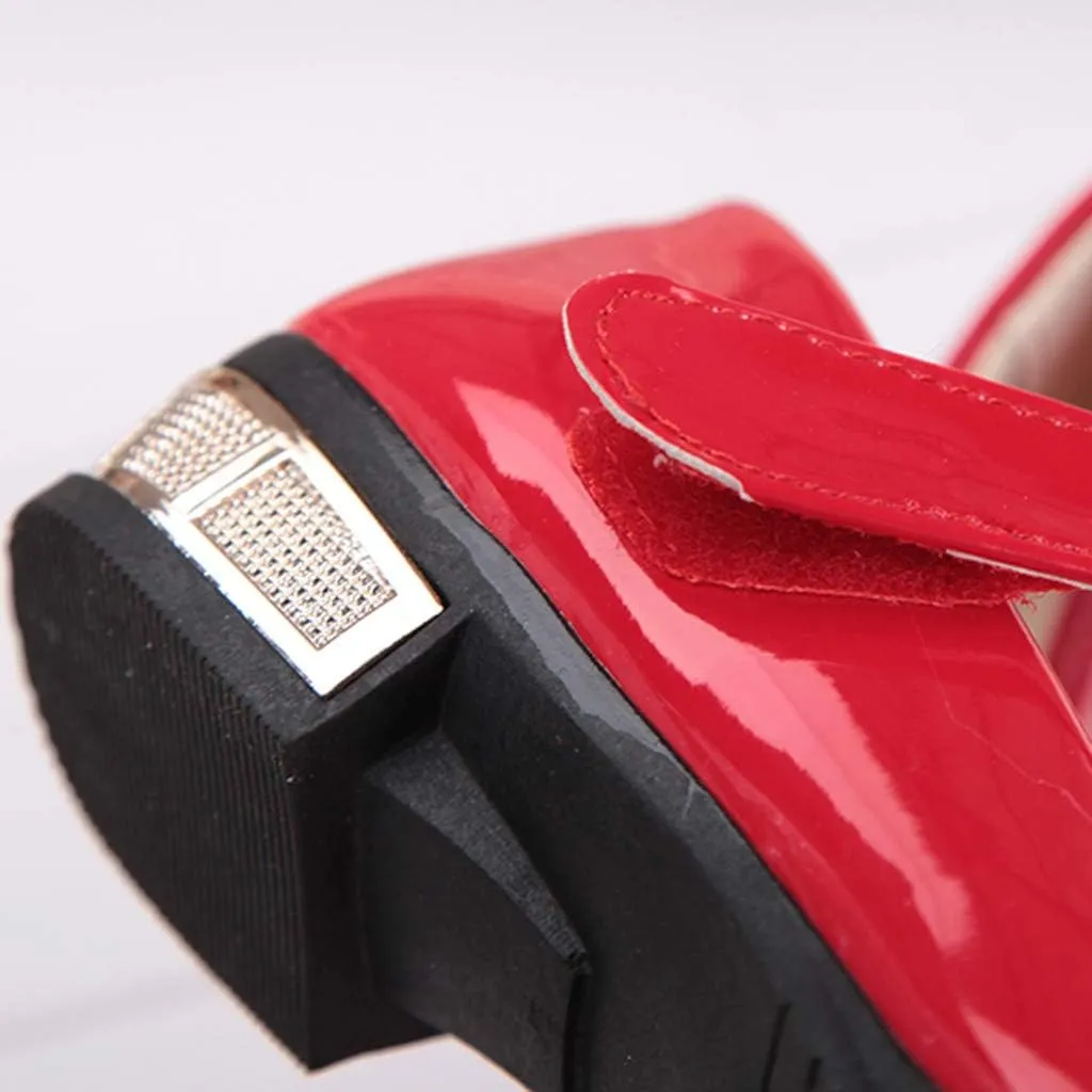 Girls Low Heel Dress Shoes Pumps Mary Jane Shoes for Kids with Ankle Strap Dress Shoes for School Wedding Party