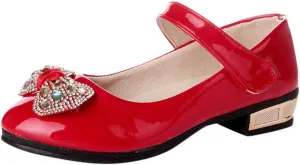Girls Low Heel Dress Shoes Pumps Mary Jane Shoes for Kids with Ankle Strap Dress Shoes for School Wedding Party