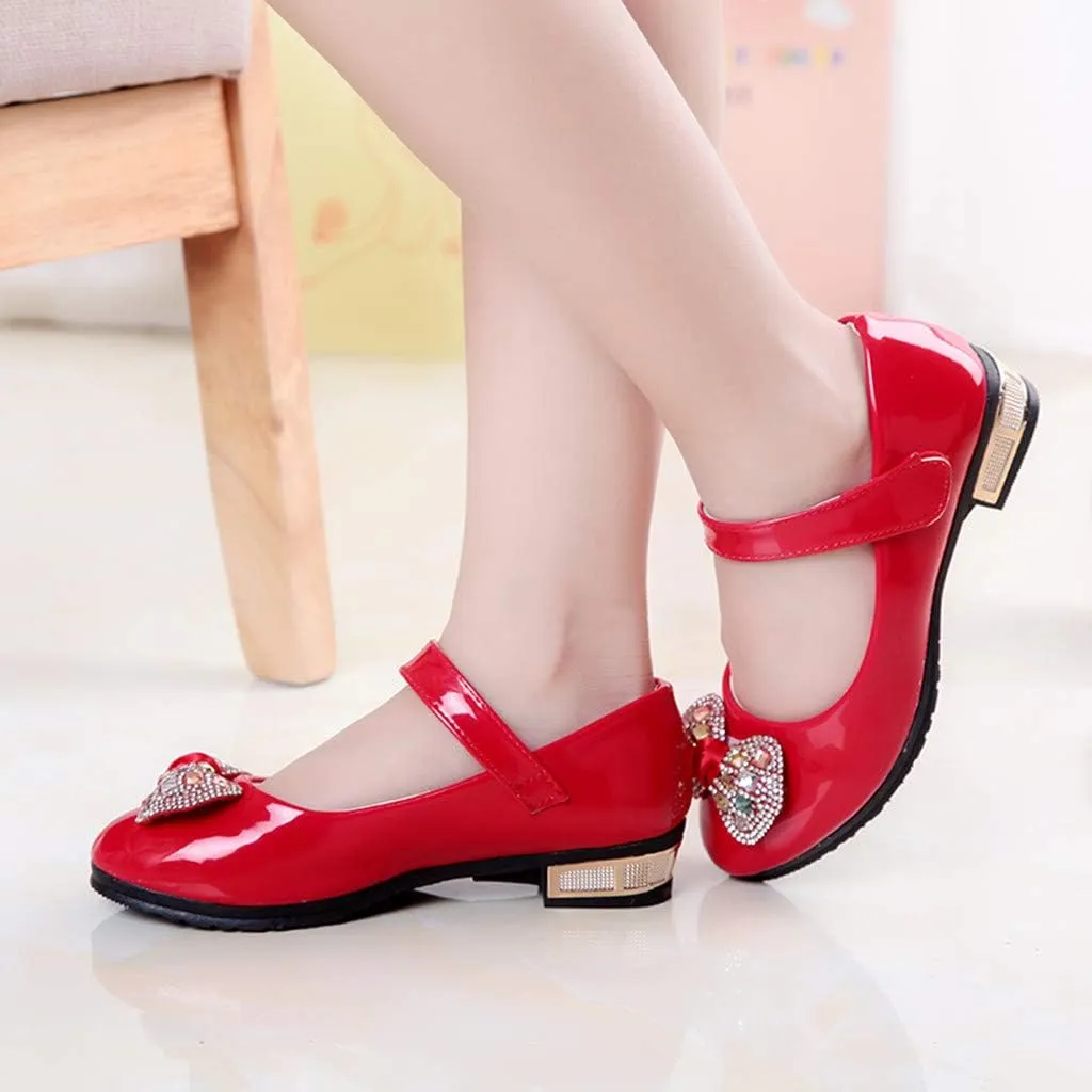 Girls Low Heel Dress Shoes Pumps Mary Jane Shoes for Kids with Ankle Strap Dress Shoes for School Wedding Party