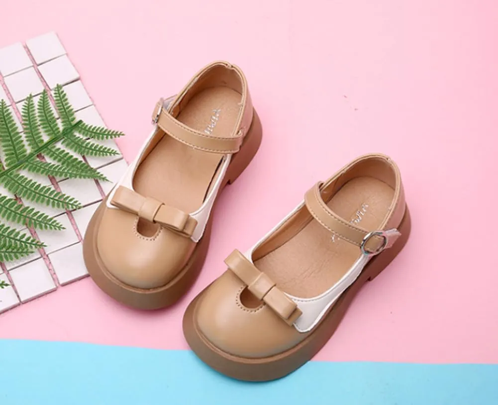 Girls Mary Jane Dress Shoes Ballerina Ballet Flats Flower Princess School Uniform Shoe