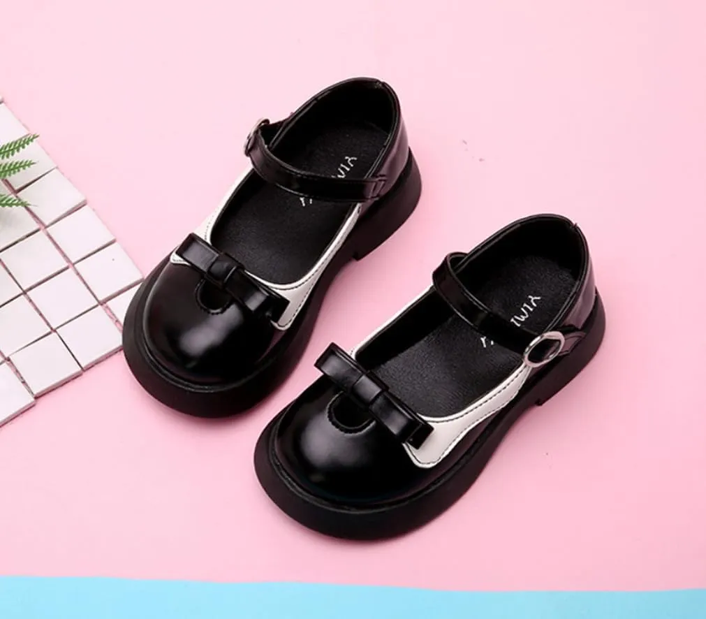 Girls Mary Jane Dress Shoes Ballerina Ballet Flats Flower Princess School Uniform Shoe