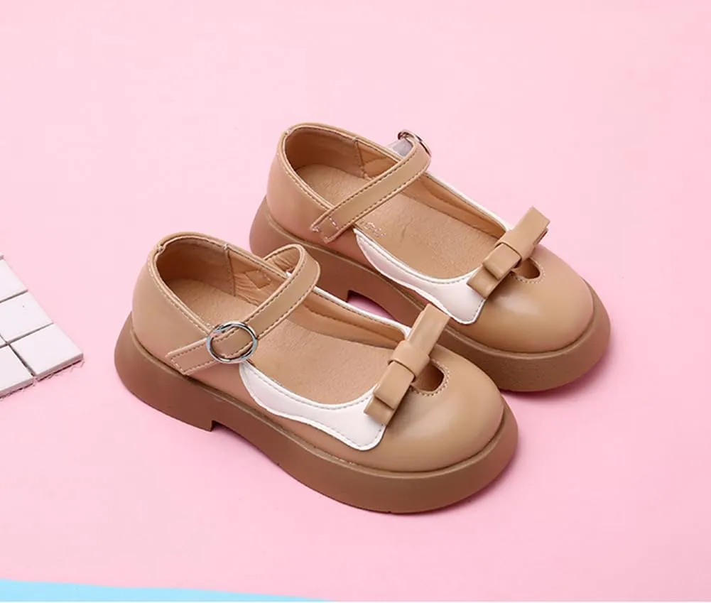 Girls Mary Jane Dress Shoes Ballerina Ballet Flats Flower Princess School Uniform Shoe