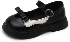 Girls Mary Jane Dress Shoes Ballerina Ballet Flats Flower Princess School Uniform Shoe