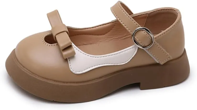 Girls Mary Jane Dress Shoes Ballerina Ballet Flats Flower Princess School Uniform Shoe