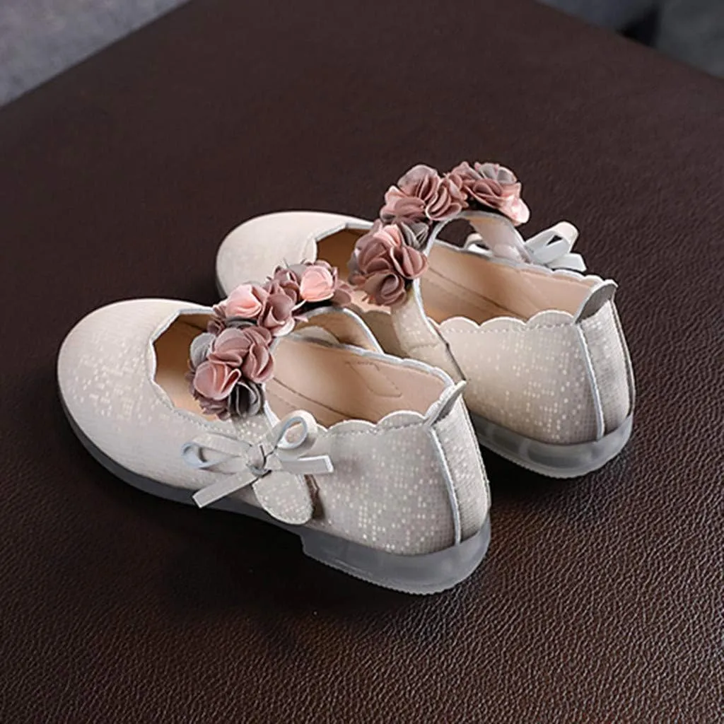 Girls Mary Jane Dress Shoes Flowers Strap Bows Flower Girl Wedding Low Heels Little Girls Pump Girl Mary Jane Shoes