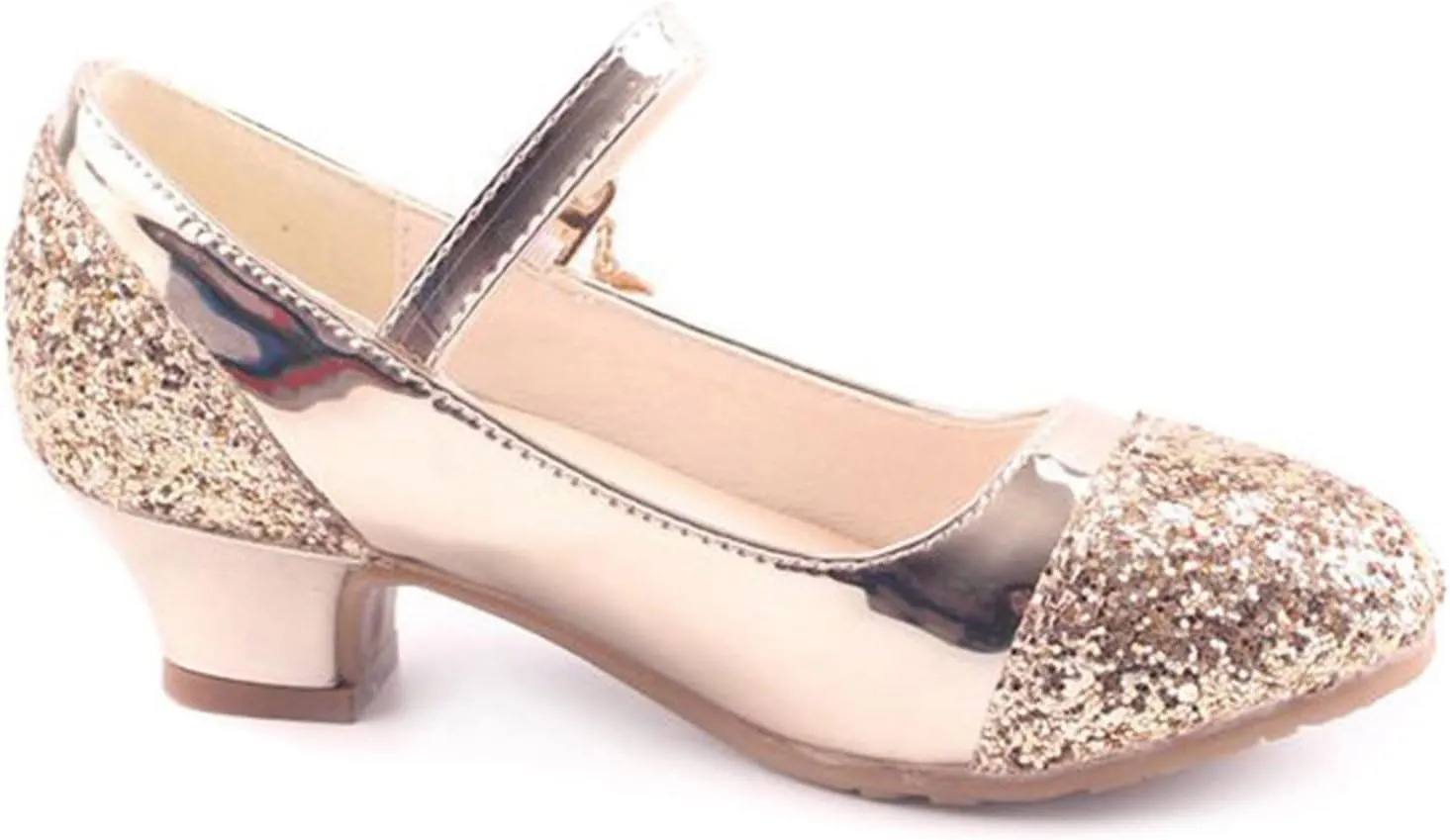Girls Mary Jane Dress Shoes Rhinestones Sparkle Flower Girl Wedding Low Heels Toddler Girls Pump Shoes
