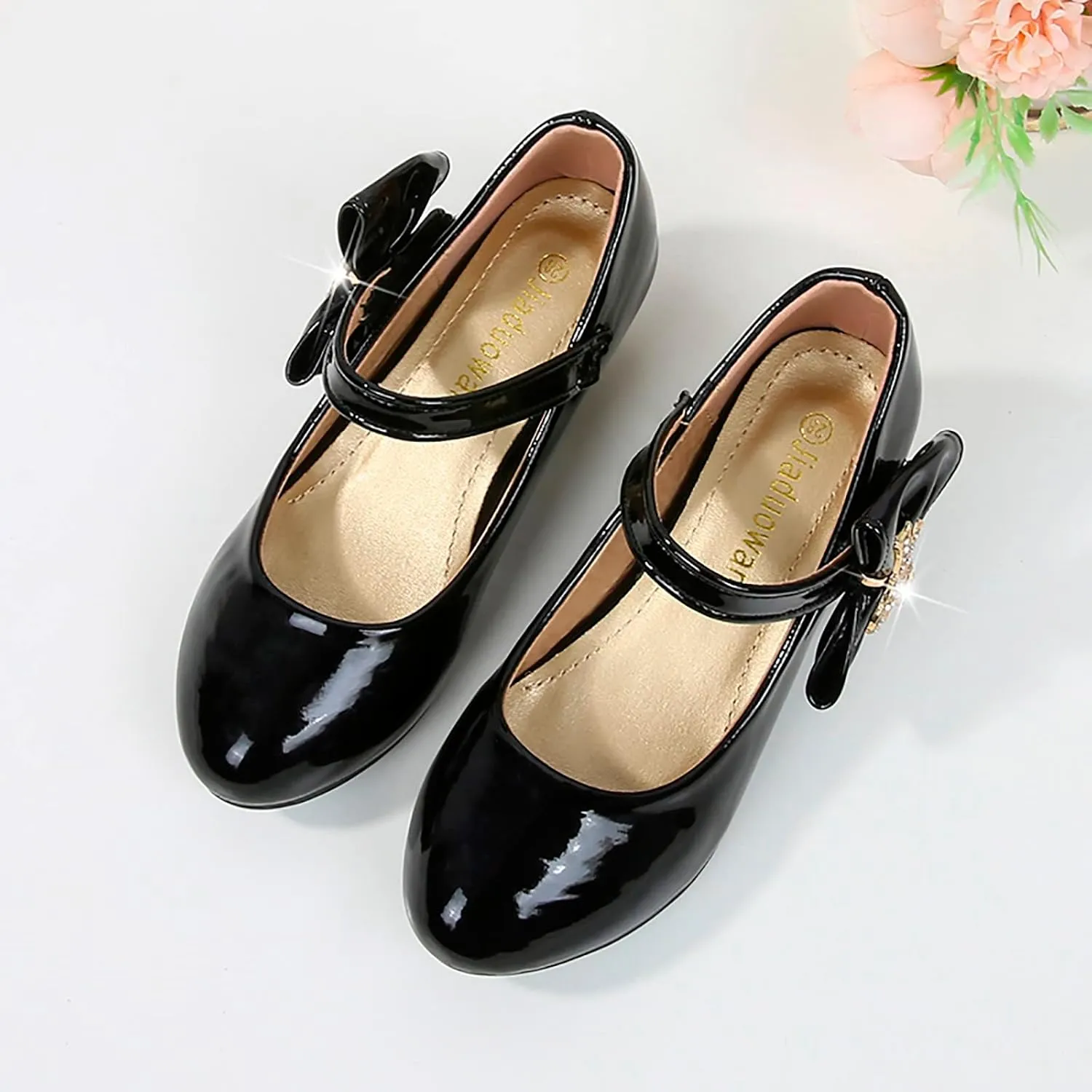 Girls Patent Leather Dress Shoes Toddler Mary Jane Shoes Low Heels Flower Girl Shoes for School Party Wedding