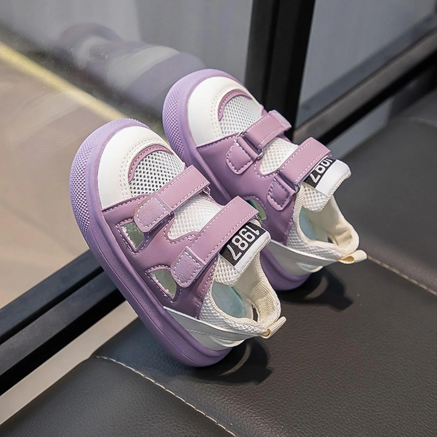 Girls Sandals Toddler Summer Shoes Closed Toe Two Adjustable Hook and Loop Strapped Sport Sandal Kids Breathable
