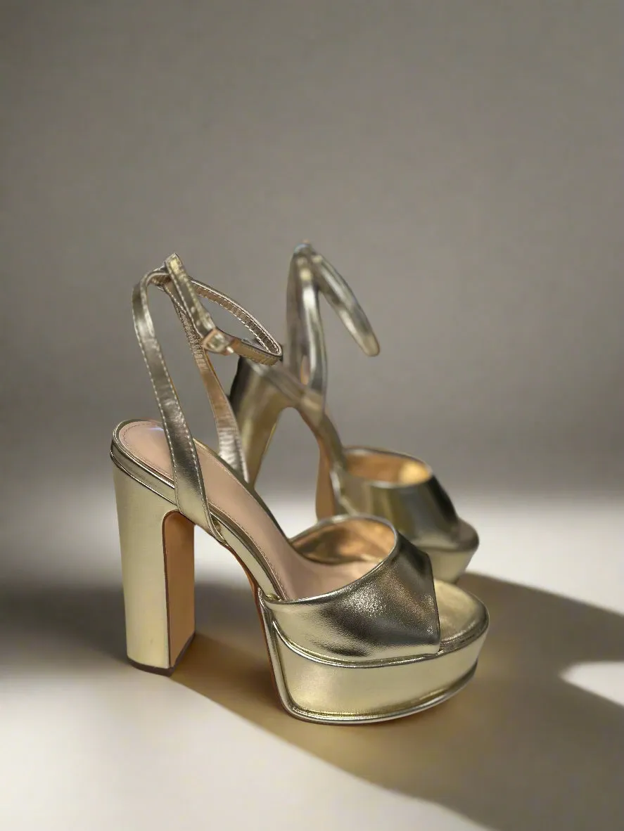 Gold  Platform Heel