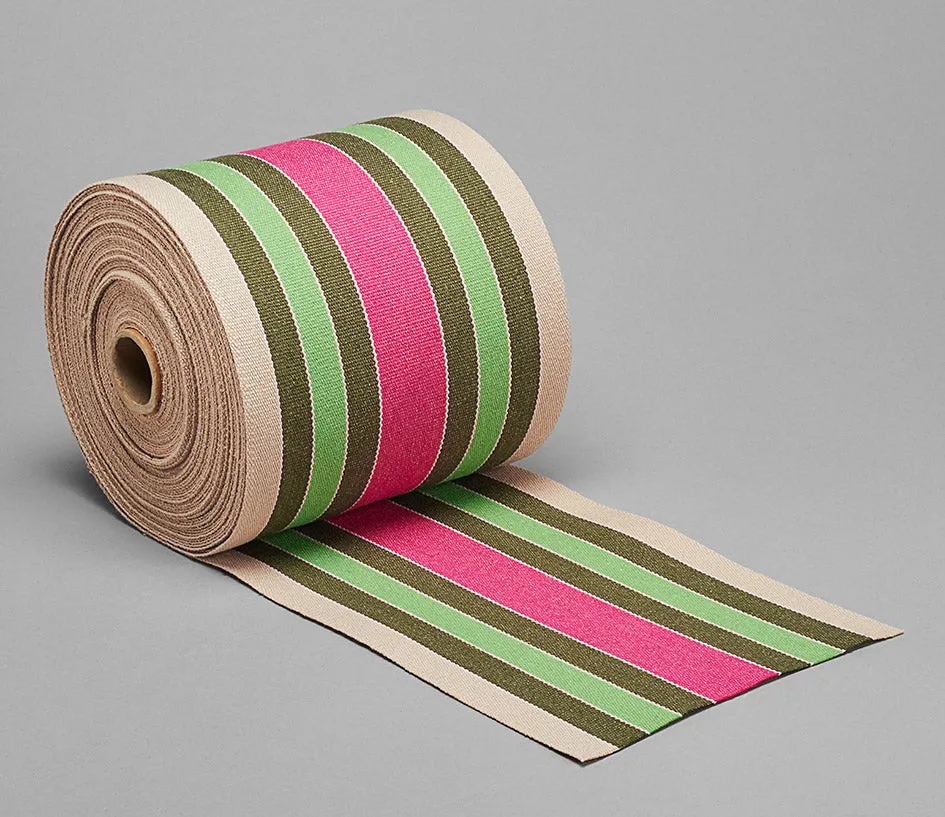 Green stripes espadrille canvas