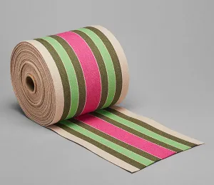 Green stripes espadrille canvas